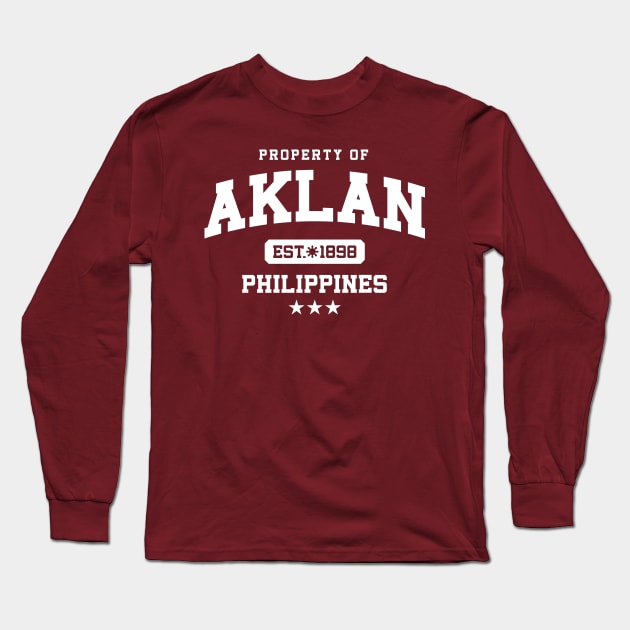 Aklan - Property of the Philippines Shirt (WHITE) Long Sleeve T-Shirt by pinoytee